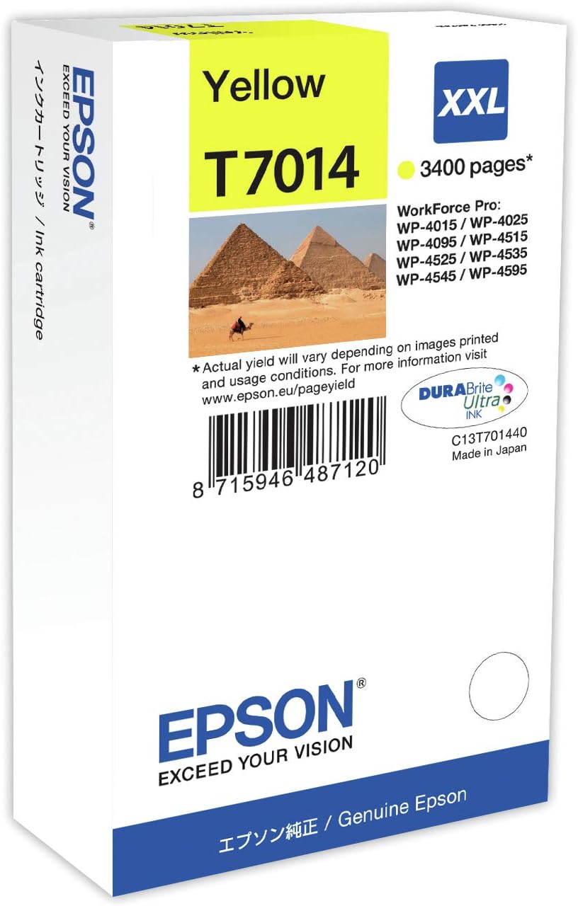 Epson T7014 cartouche d'encre Jaune authentique C13T701440 (TVA incluse)