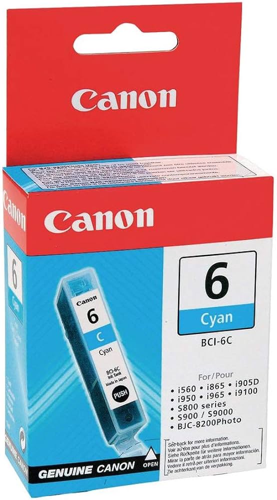 Canon BCI-6C cartouche d'encre Cyan authentique (TVA incluse)