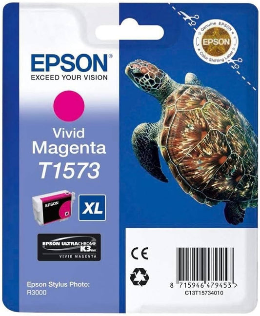 Epson T1573 XL cartouche d'encre Magenta Vivid authentique C13T15734010 (TVA incluse)