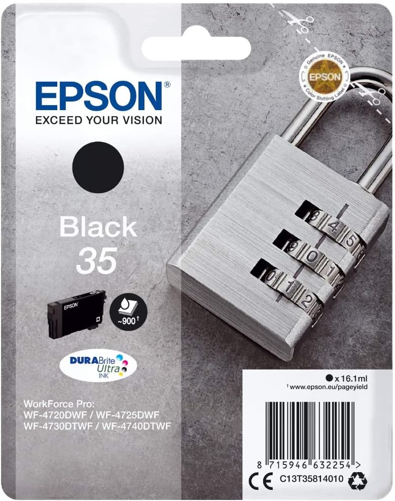 Epson 35 cartouche d'encre Noire authentique C13T35814010 (TVA incluse)