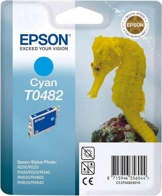 Epson T0482 cartouche d'encre Cyan authentique C13T04824010 (TVA incluse)