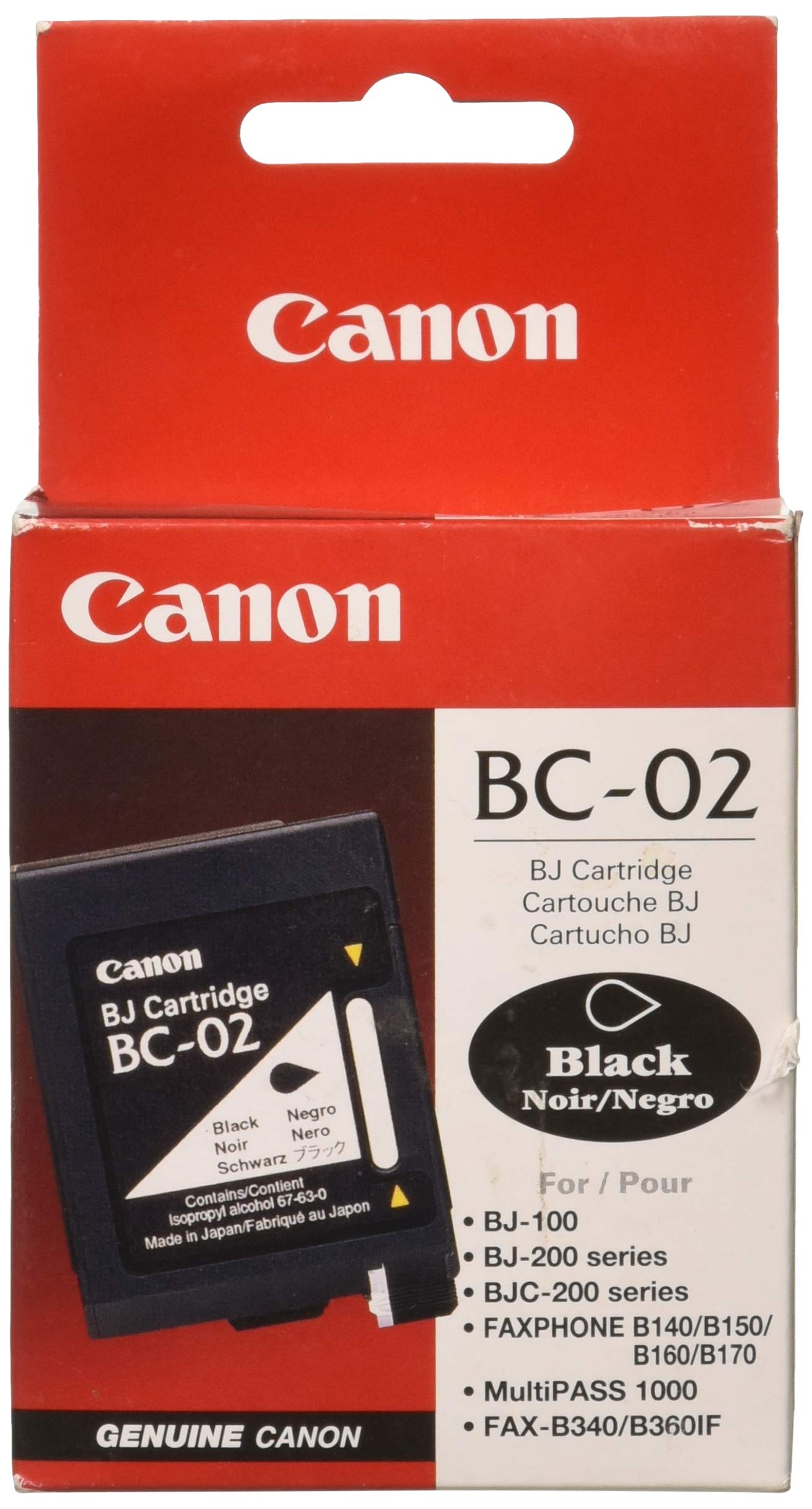 Canon BC-02 cartouche d'encre Noire authentique (TVA incluse)