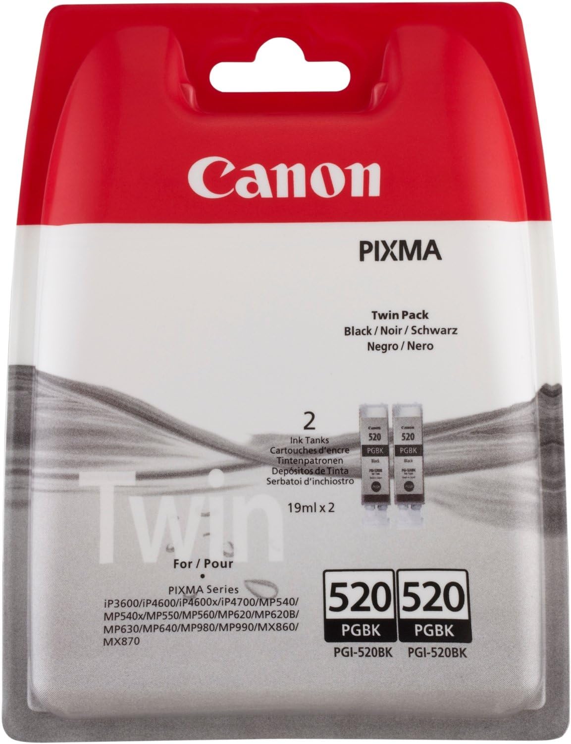 Canon PGI-520PGBK Twin cartouches d'encre Noire authentique (TVA incluse)