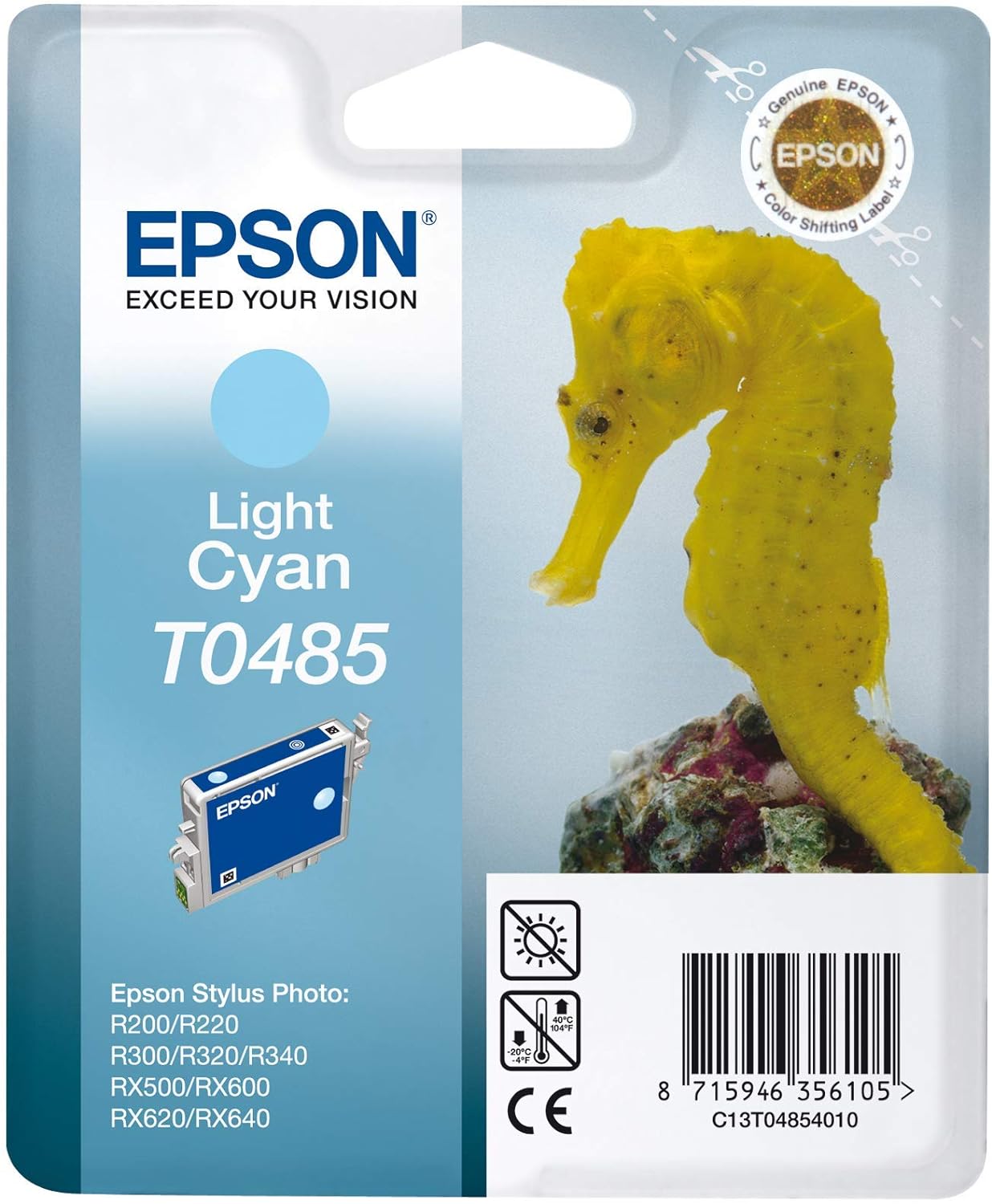 Epson T0485 cartouche d'encre Cyan Clair authentique C13T04854010 (TVA incluse)