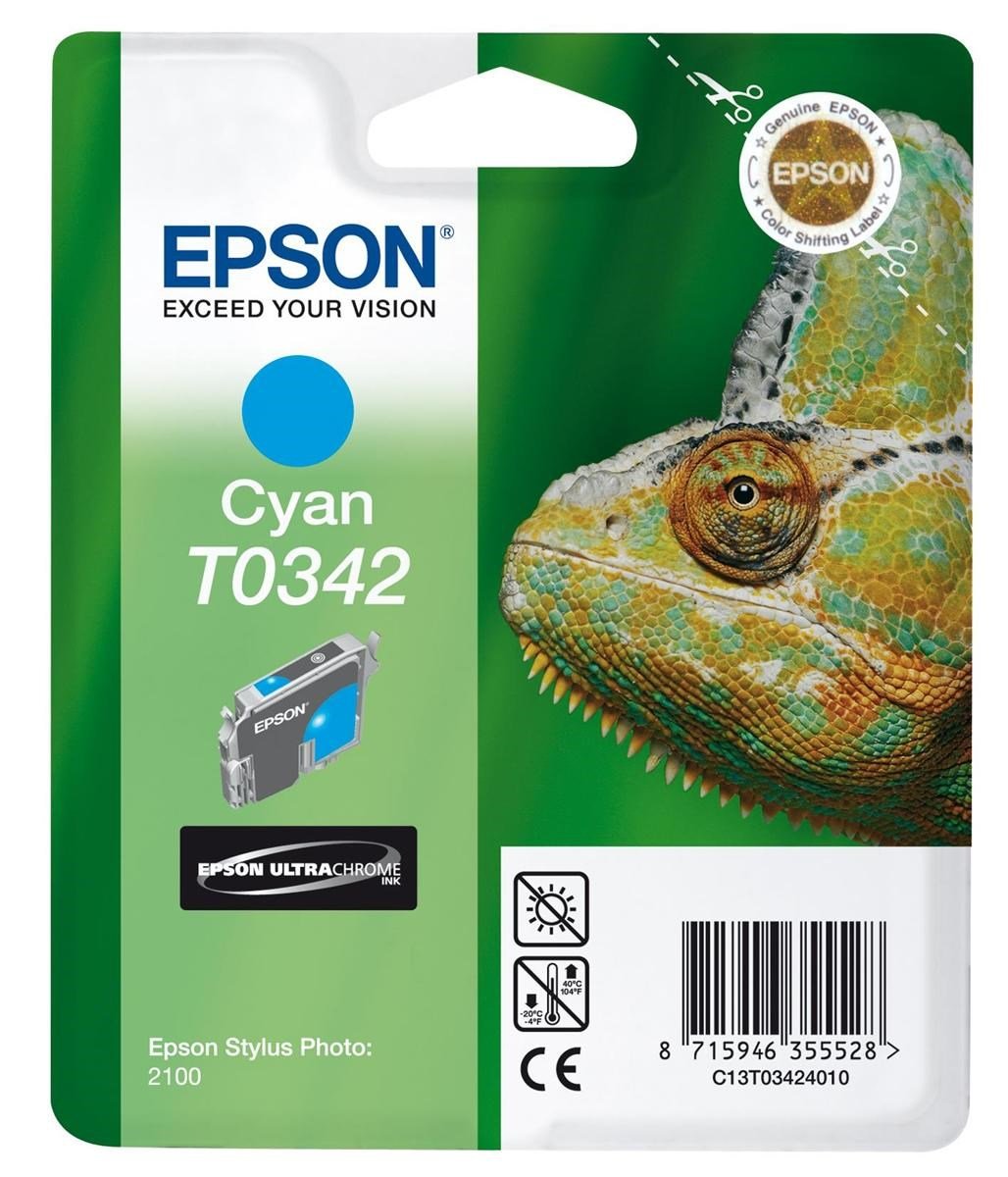 Epson T0342 cartouche d'encre Cyan authentique C13T03424010 (TVA incluse)