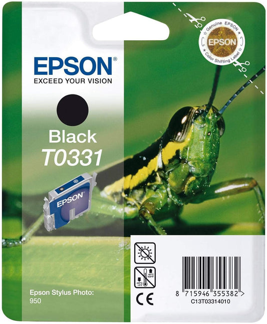 Epson T0331 cartouche d'encre Noire authentique C13T03314010 (TVA incluse)