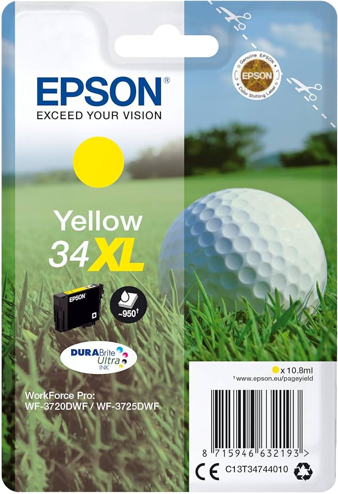 Epson 34XL cartouche d'encre Jaune authentique haute capacité C13T34744010 (TVA incluse)