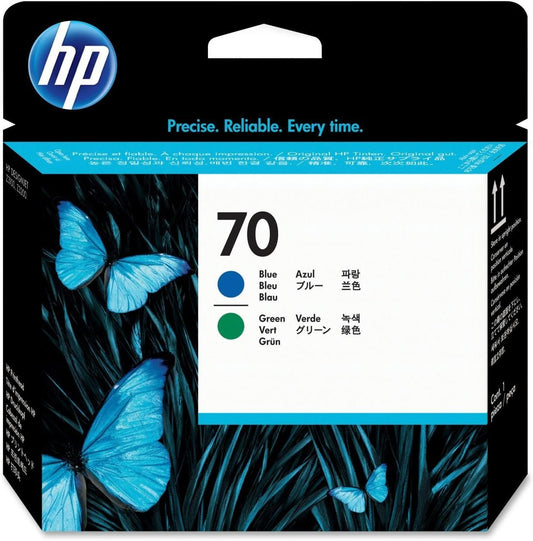 HP 70 Tête d'impression Bleu/Vert authentique C9408A (TVA incluse)