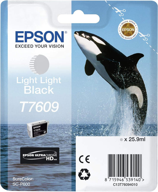 Epson T7609 cartouche d'encre Clair Clair Noire authentique C13T76094010 (TVA incluse)