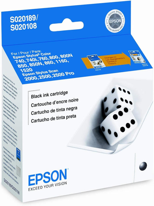 Epson S020108 cartouche d'encre Noire authentique (TVA incluse)