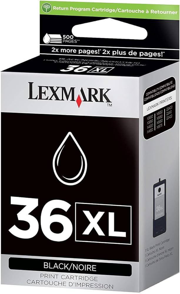 Lexmark 36XL Noire cartouche d'encre authentique (TVA incluse)