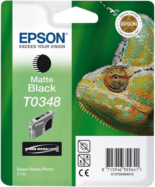 Epson T0348 cartouche d'encre Noir Mat authentique C13T03484010 (TVA incluse)