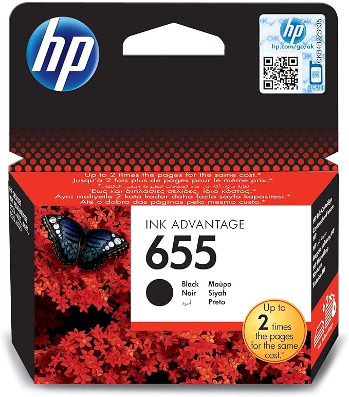 HP 655 cartouche d'encre Noire authentique CZ109AE (TVA incluse)