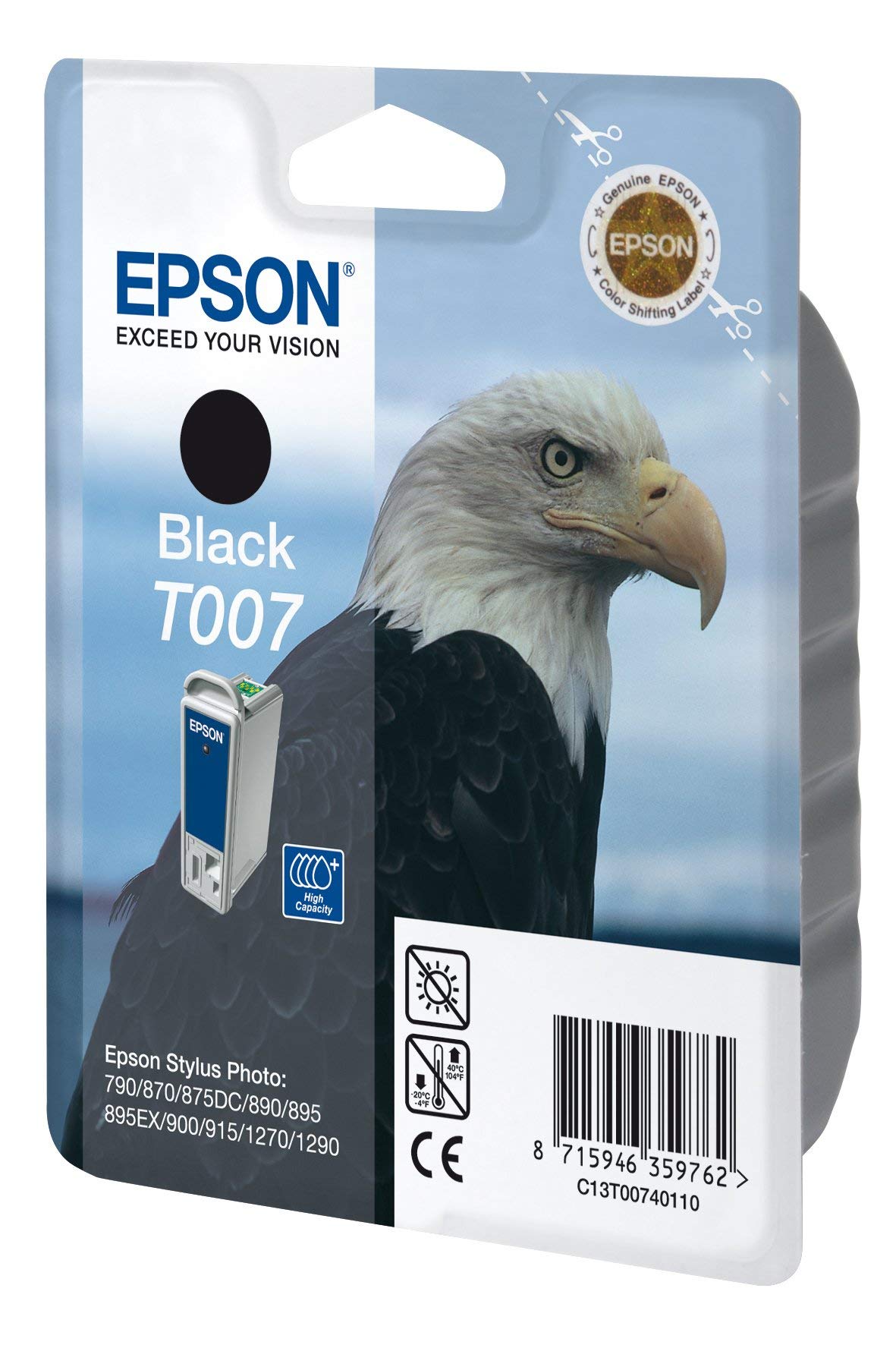 Epson T007 cartouche d'encre Noire authentique C13T00740110 (TVA incluse)