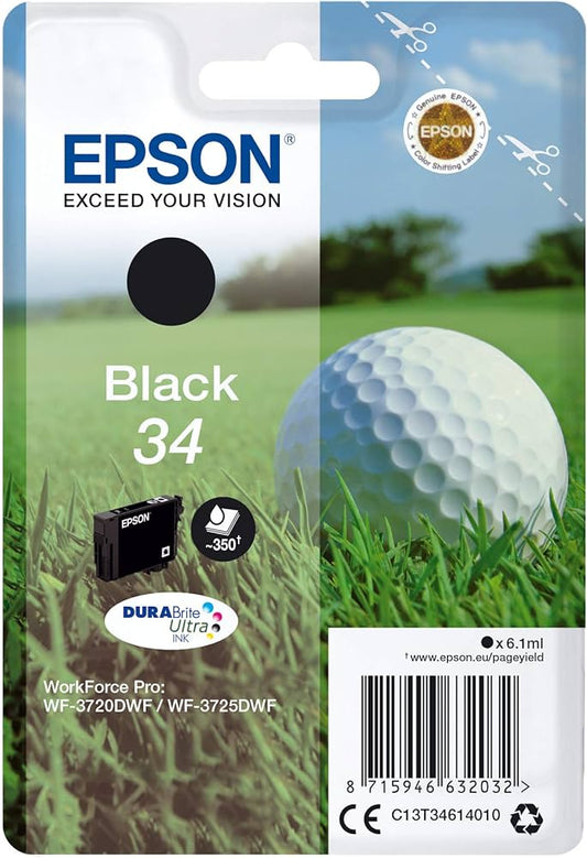 Epson 34 cartouche d'encre Noire authentique C13T34614010 (TVA incluse)