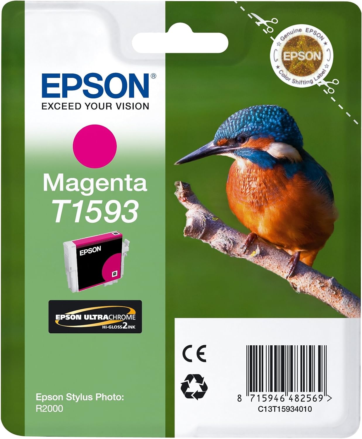 Epson T1593 cartouche d'encre Magenta authentique C13T15934010 (TVA incluse)