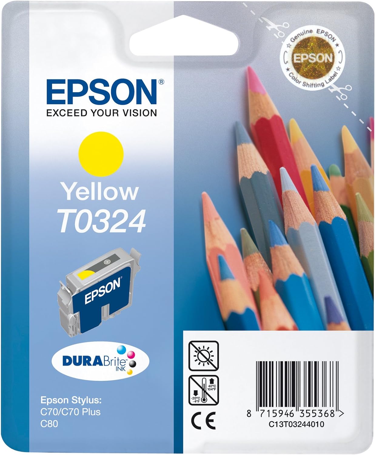 Epson T0324 cartouche d'encre Jaune authentique C13T03244010 (TVA incluse)