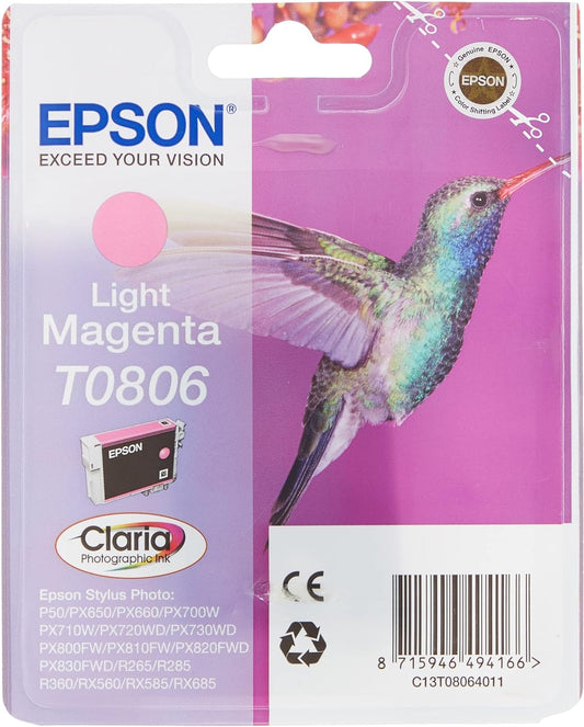 Epson T0806 cartouche d'encre Magenta Clair authentique C13T08064011 (TVA incluse)