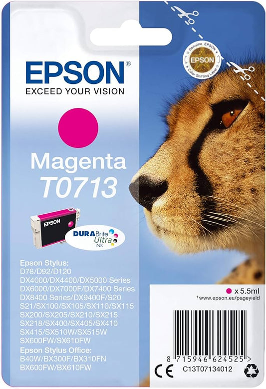 Epson T0713 cartouche d'encre Magenta authentique C13T07134012 (TVA incluse)