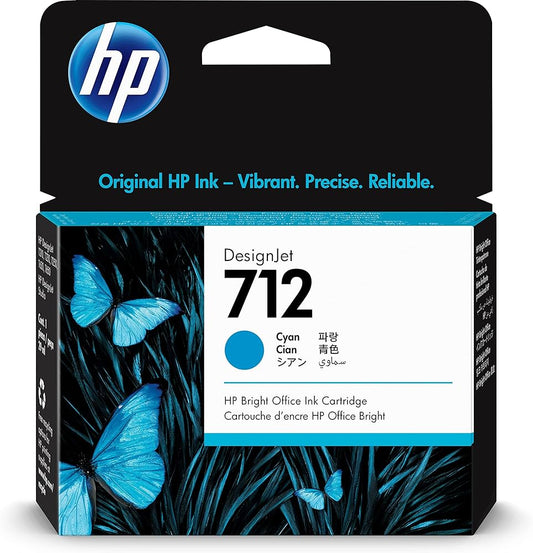 HP 712 cartouche d'encre Cyan authentique 3ED67A (TVA incluse)