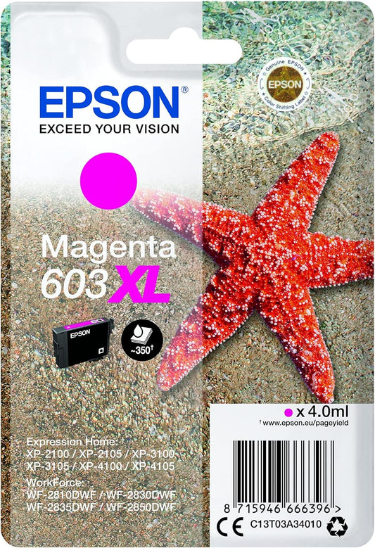 Epson 603XL cartouche d'encre Magenta authentique haute capacité C13T03A34010 (TVA incluse)