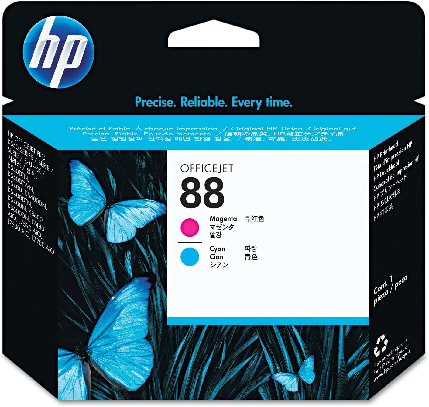 HP 88 Tête d'impression Magenta/Cyan authentique C9382A (TVA incluse)