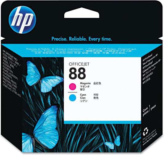 HP 88 Tête d'impression Magenta/Cyan authentique C9382A (TVA incluse)