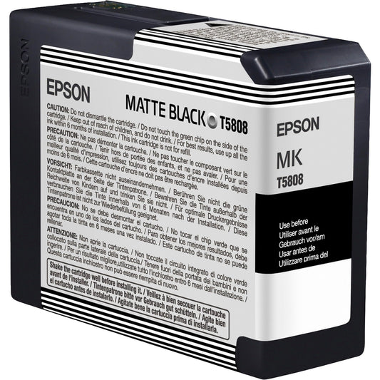 Epson T5808 cartouche d'encre Noir Mat authentique (TVA incluse)