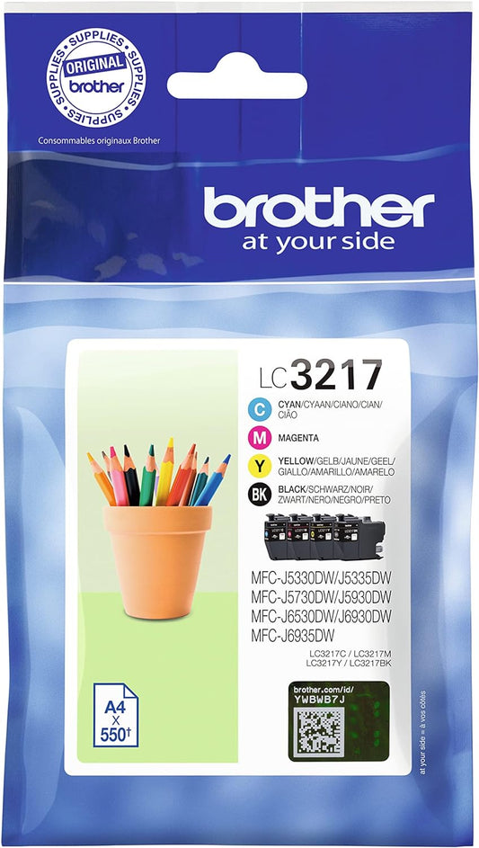 Brother LC3217 Multipack cartouche d'encre C/M/Y/K authentique (TVA incluse)