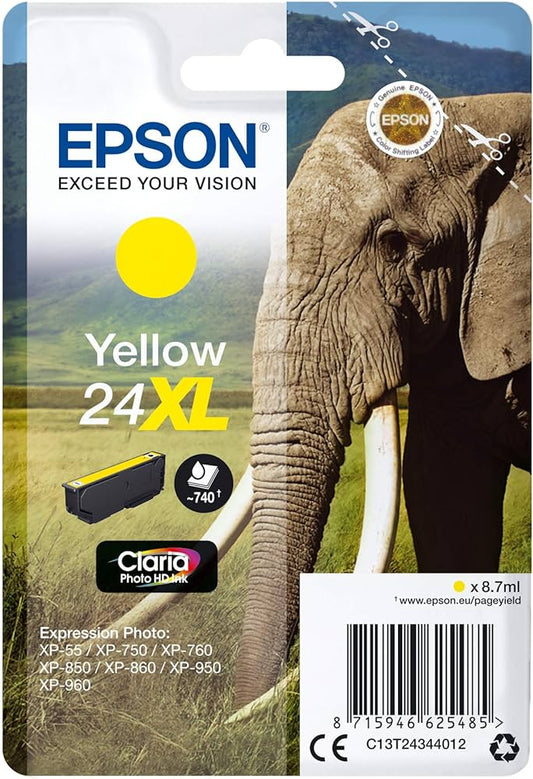 Epson 24XL cartouche d'encre Jaune authentique haute capacité C13T24344012 (TVA incluse)