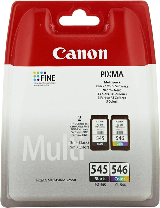 Canon PG-545 CL-546 Twin Pack Cartouche d'encre noire et couleur authentique (TVA incluse)