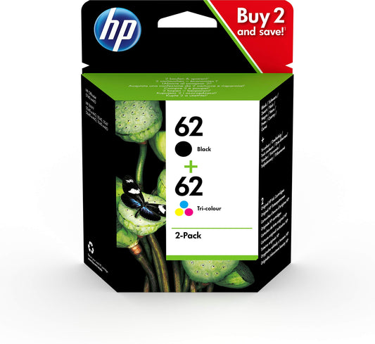 HP 62 cartouche d'encre Noire + Tricolore authentique N9J71AE (TVA incluse)