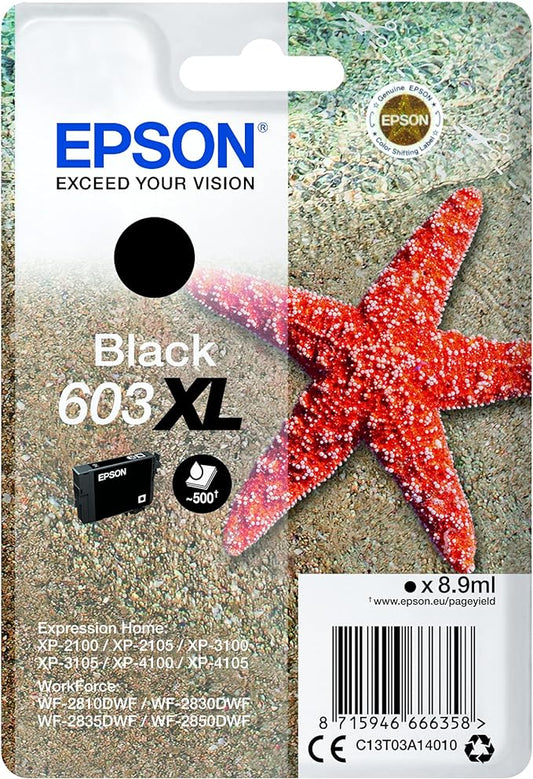 Epson 603XL cartouche d'encre Noire authentique haute capacité C13T03A14010 (TVA incluse)