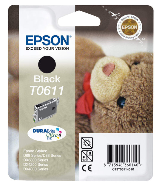 Epson T0611 cartouche d'encre Noir authentique C13T06114010 (TVA incluse)