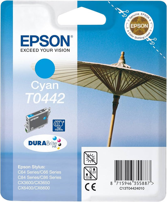 Epson T0442 cartouche d'encre Cyan authentique C13T04424010 (TVA incluse)