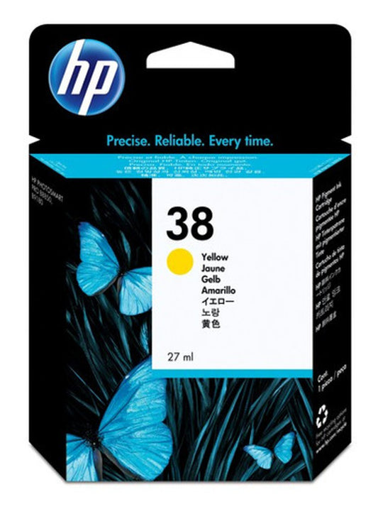 HP 38 cartouche d'encre Jaune authentique C9417A (TVA incluse)