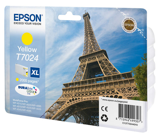 Epson T7024 cartouche d'encre Jaune authentique C13T70244010 (TVA incluse)