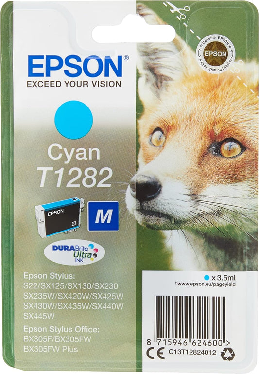 Epson T1282 cartouche d'encre Cyan authentique C13T12824012 (TVA incluse)