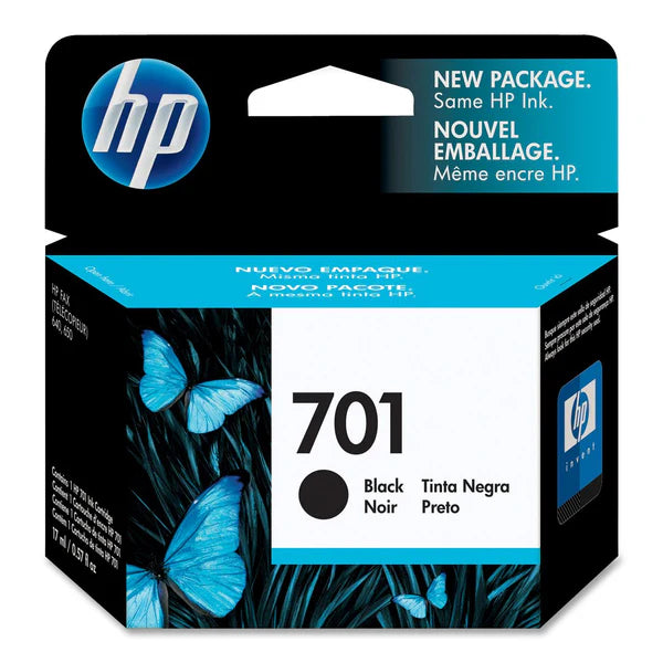 HP 701 cartouche d'encre Noire authentique CC635A (TVA incluse)