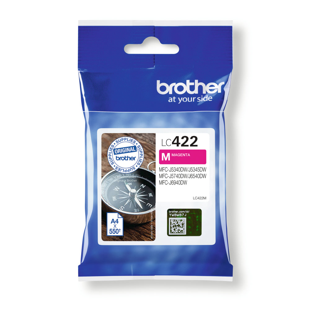 Brother LC422 cartouche d'encre Magenta authentique (TVA incluse)