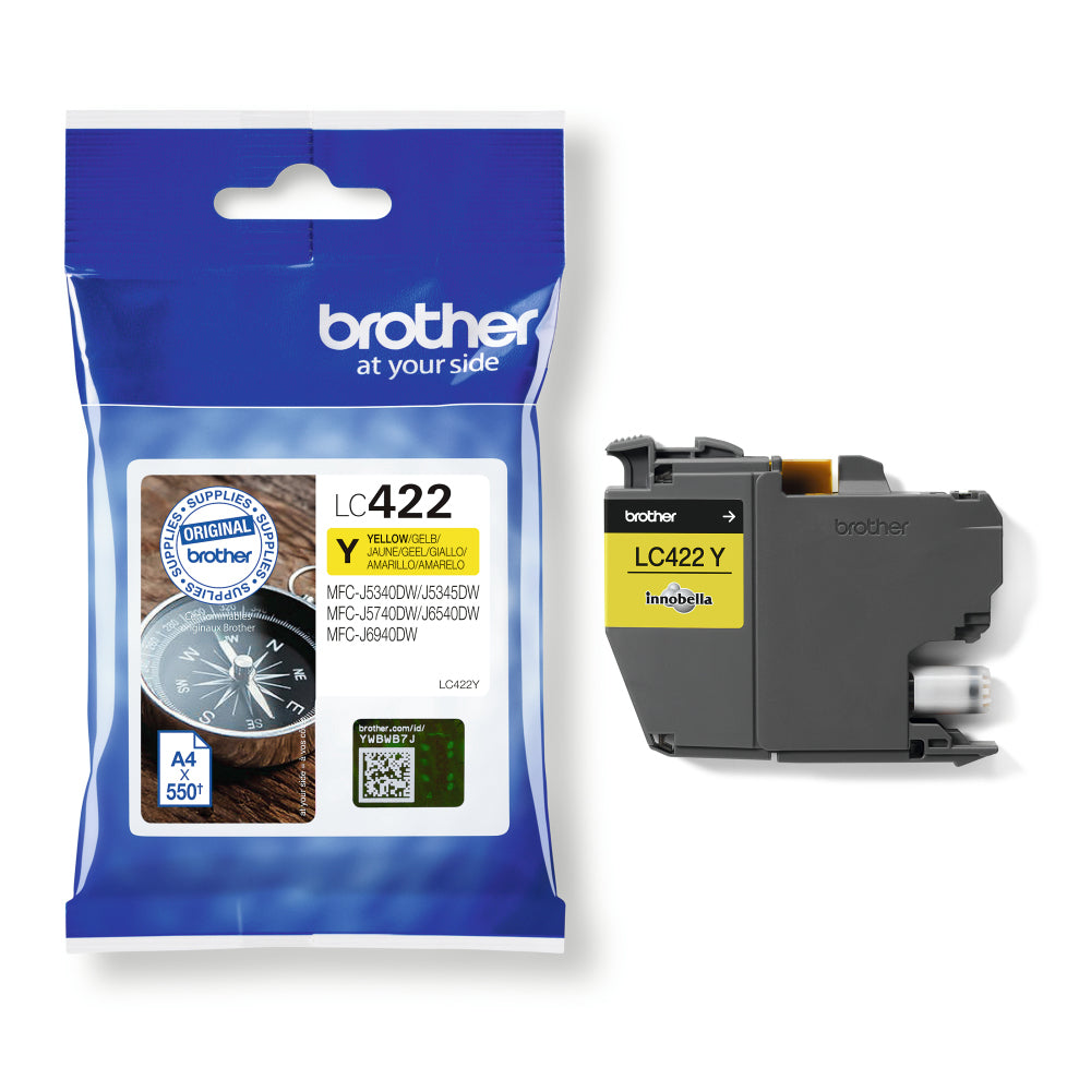 Brother LC422 cartouche d'encre Jaune authentique (TVA incluse)