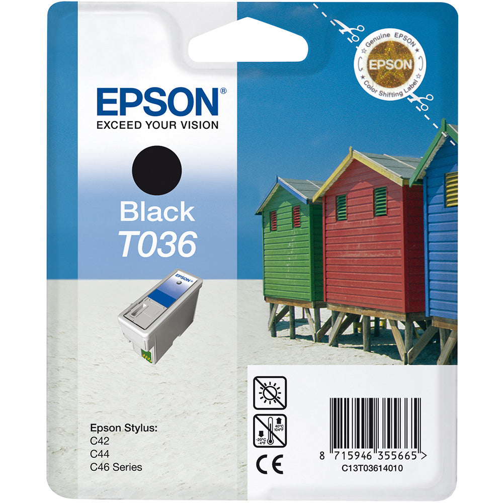 Epson T036 cartouche d'encre Noir authentique C13T03614010 (TVA incluse)