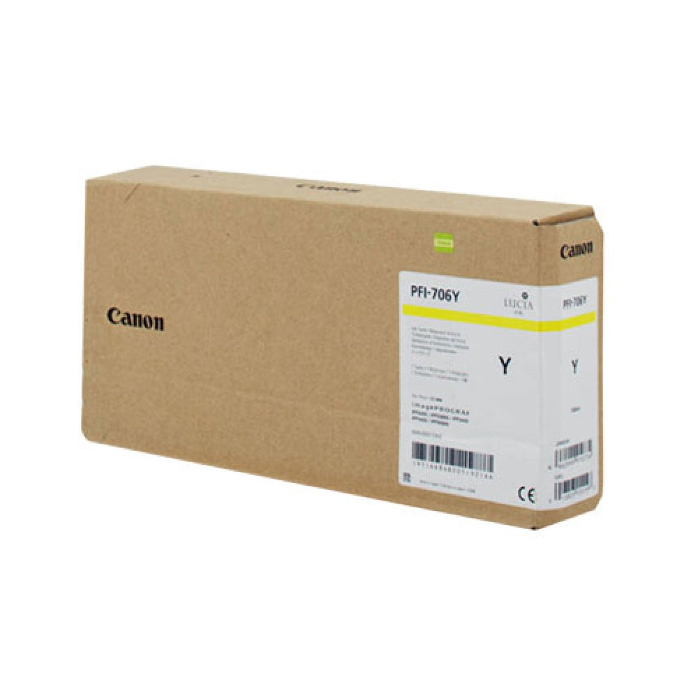CANON PFI-706Y (6684B001) Cartouche d'encre Jaune authentique (TVA incluse)