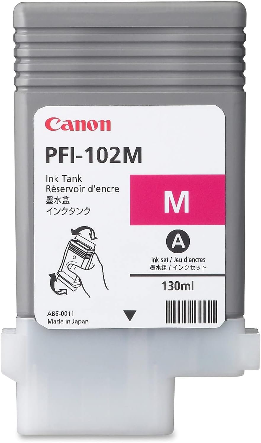 Canon PFI-102M (PFI102M) Cartouche d'encre Magenta authentique (TVA incluse)