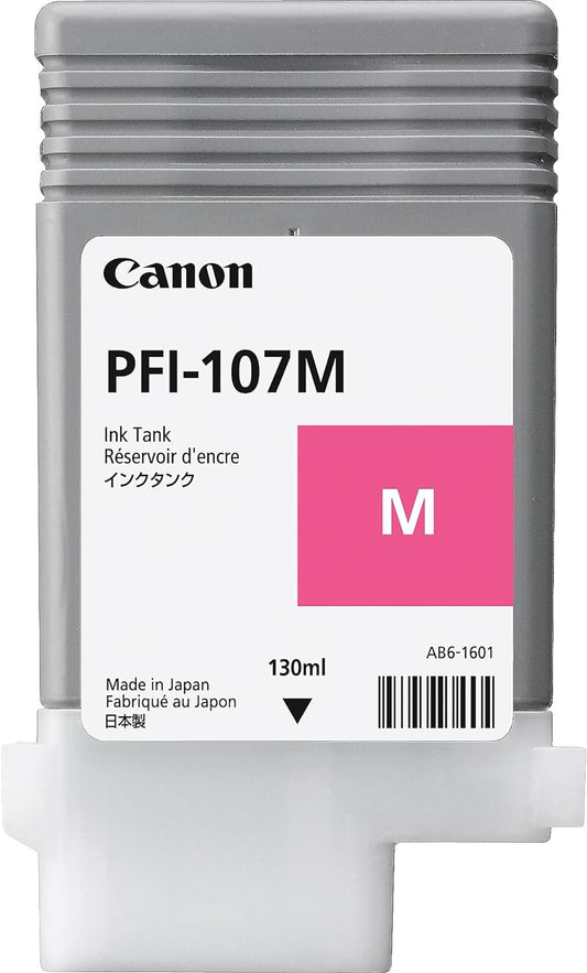 Canon PFI-107M (6707B001AA) Cartouche d'encre Magenta authentique (TVA incluse)