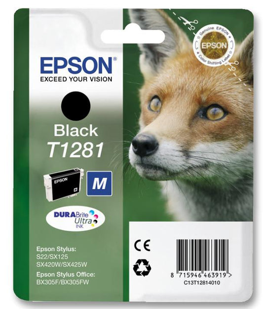 Epson T1281 cartouche d'encre Noir authentique C13T12814010 (TVA incluse)