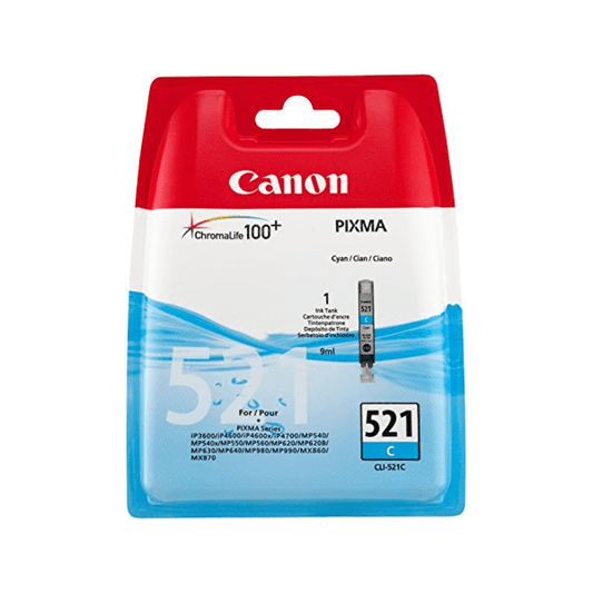 Canon CLI-521 cartouche d'encre Cyan authentique (TVA incluse)