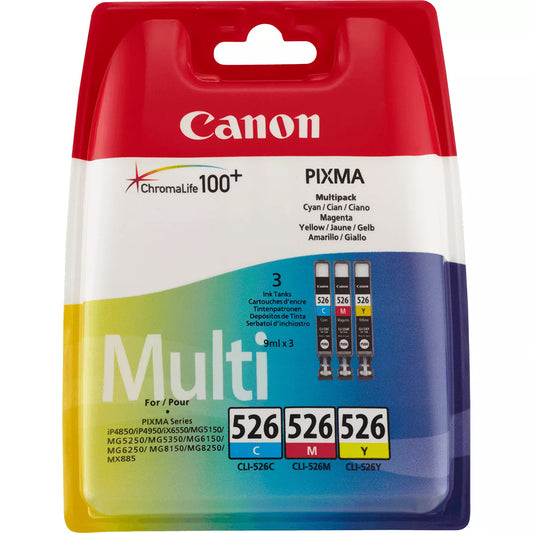 Canon CLI-526 cartouche d'encre Cyan Magenta + Jaune authentique (TVA incluse)