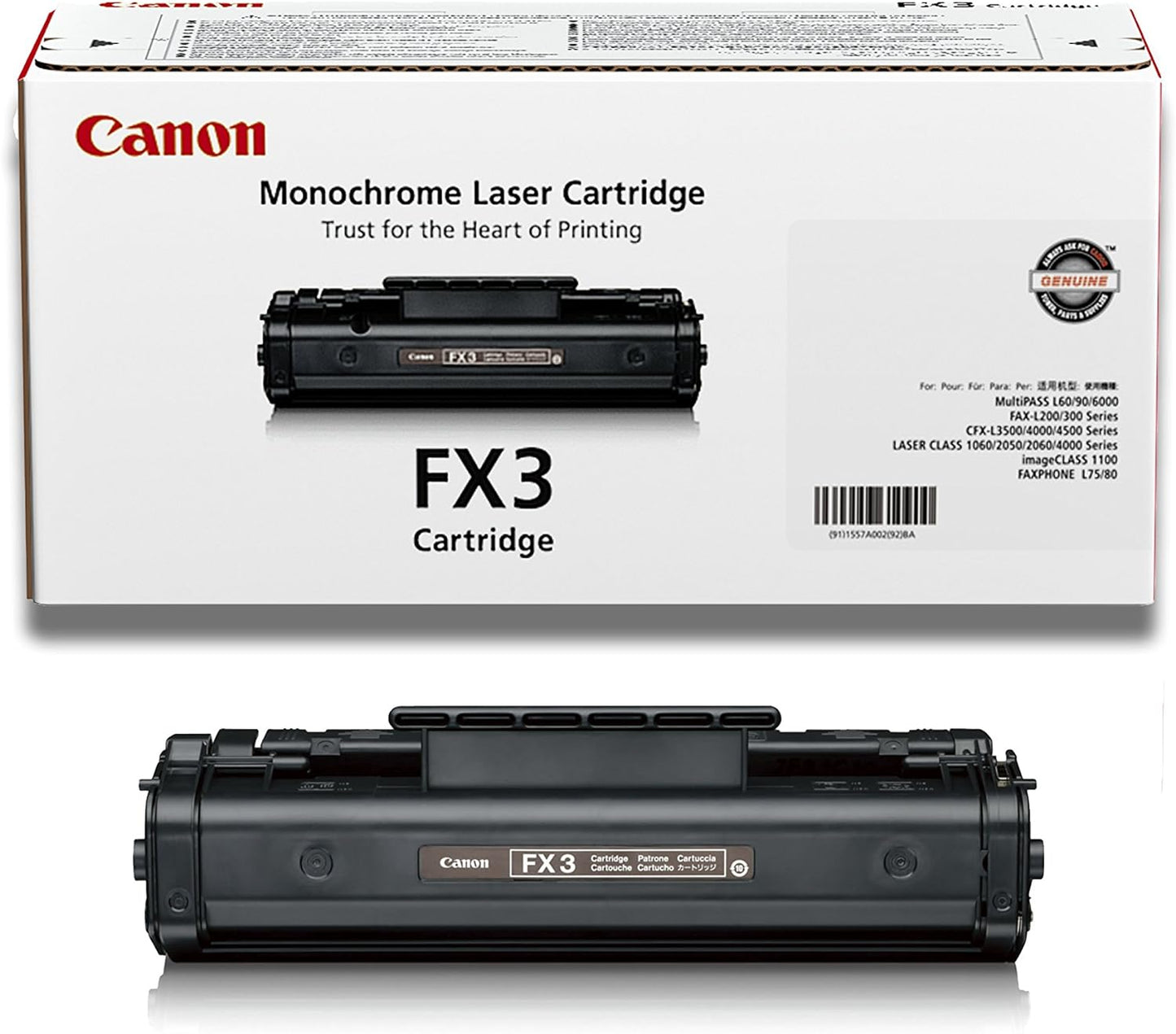 Canon FX3 1557A003AA 1557A003AB (1557A003) Cartouche de toner Noir authentique (TVA incluse)