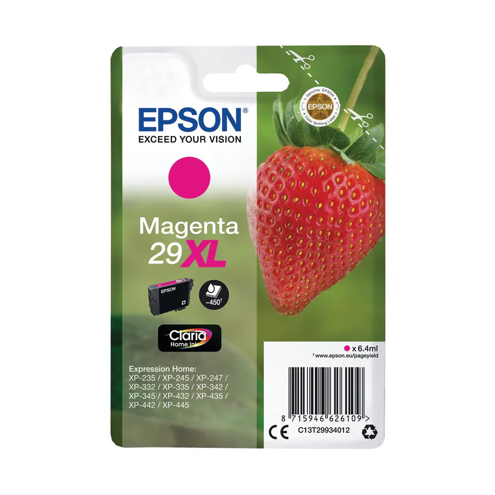 Epson 29XL cartouche d'encre Magenta authentique haute capacité C13T29934012 (TVA incluse)